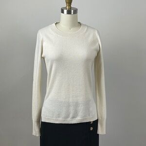 J Crew 100% Cashmere Women's Crewneck Sweater in Ivory Size XS